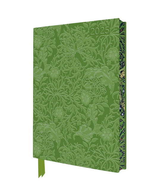 William Morris: Seaweed 2025 Artisan Art Vegan Leather Diary Planner - Page to View with Notes by Flame Tree Studio 9781835621547