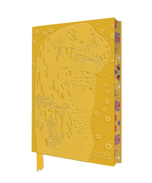 Gustav Klimt: The Kiss 2026 Artisan Art Vegan Leather Diary Planner - Page to View with Notes by Flame Tree Studio 9781835624807
