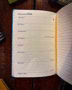 Angela Harding: Long Eared Owl 2026 Artisan Art Vegan Leather Diary Planner - Page to View with Notes