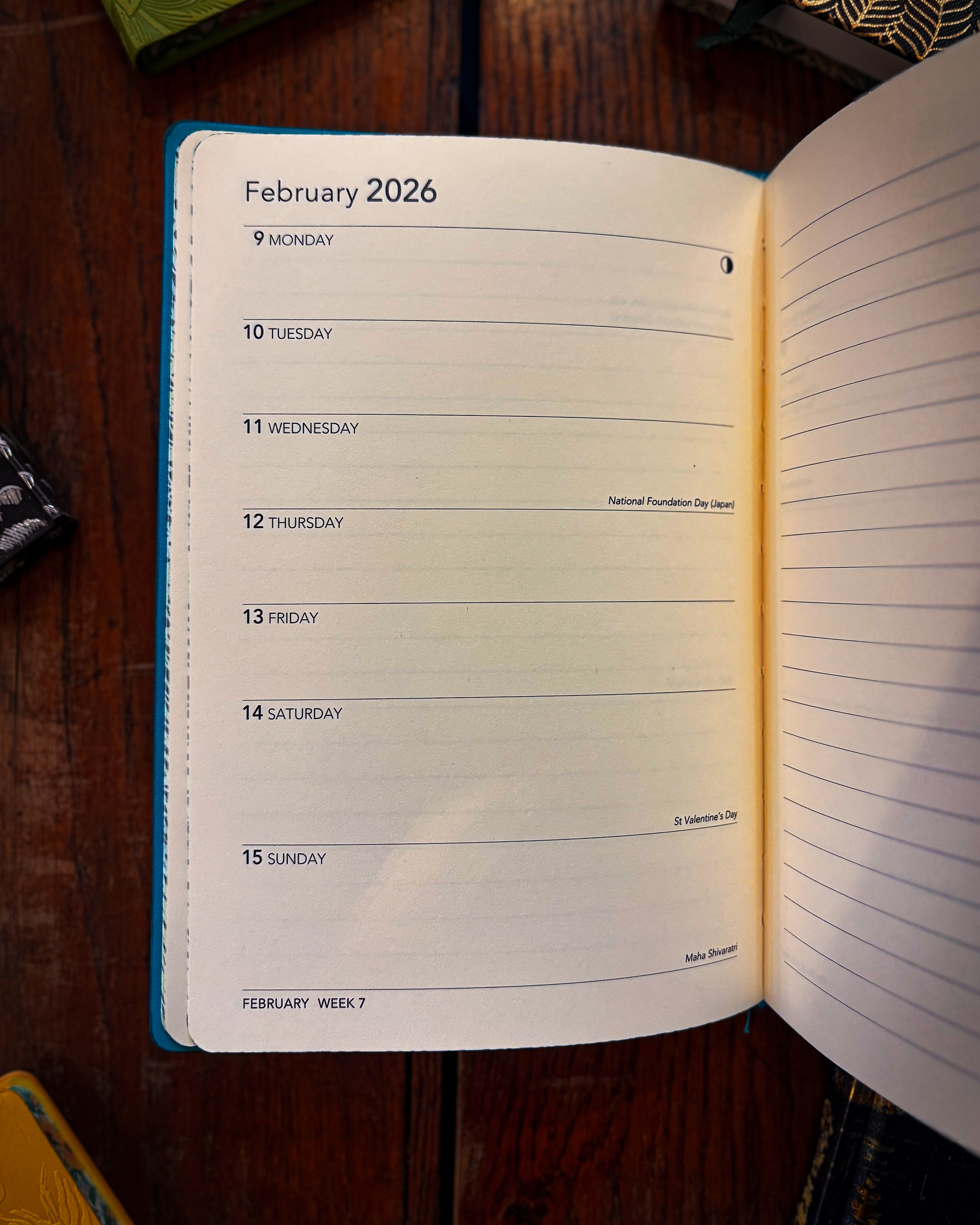 Angela Harding: Long Eared Owl 2026 Artisan Art Vegan Leather Diary Planner - Page to View with Notes