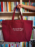 Burgundy Embroidered Tote