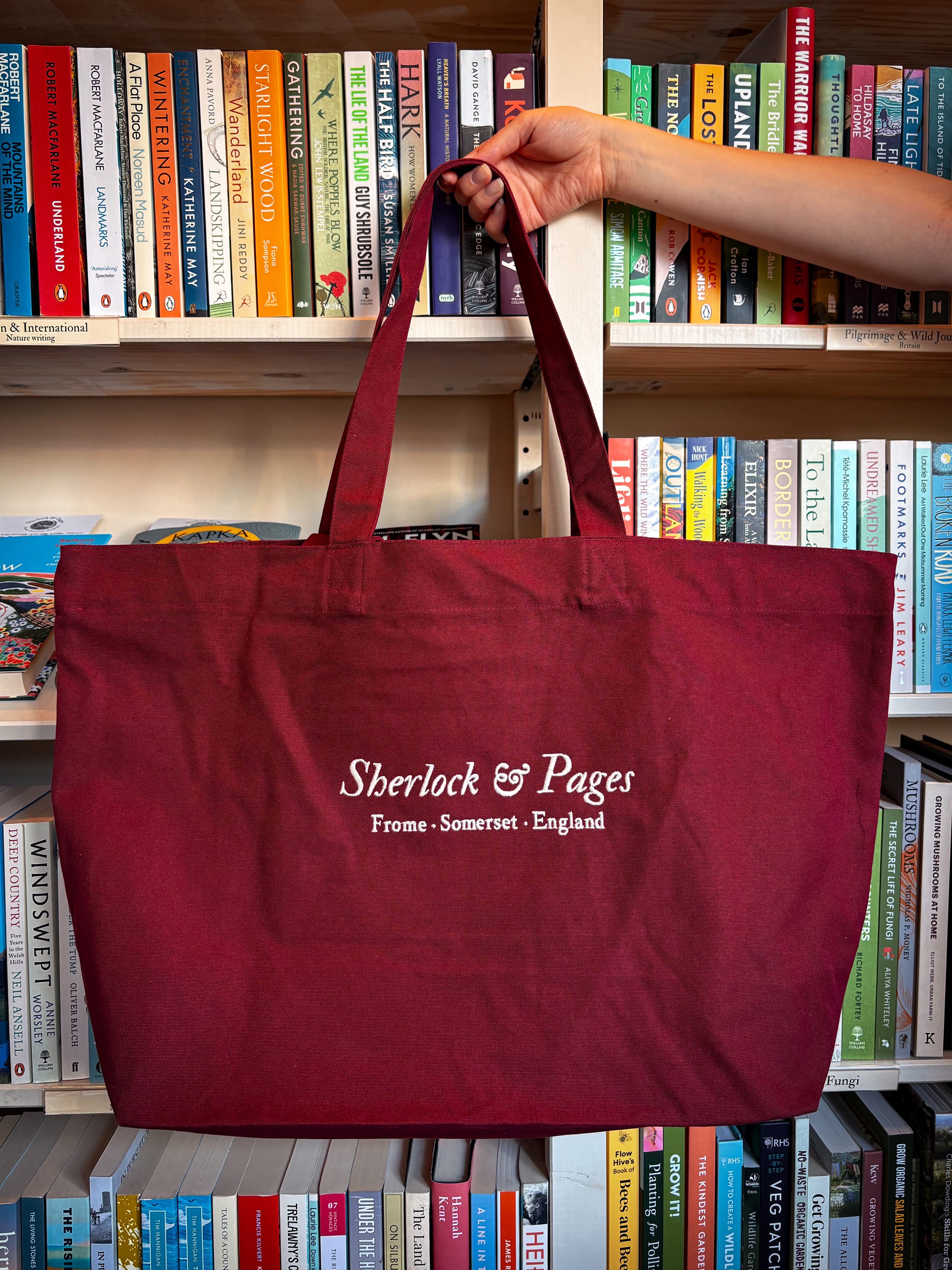Burgundy Embroidered Tote